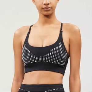 New! Adam Selman Sport Core Studded Sport Bra black 1791